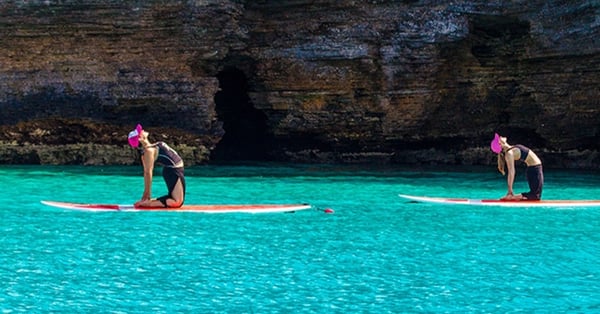 bermuda paddleboard yoga experience in july